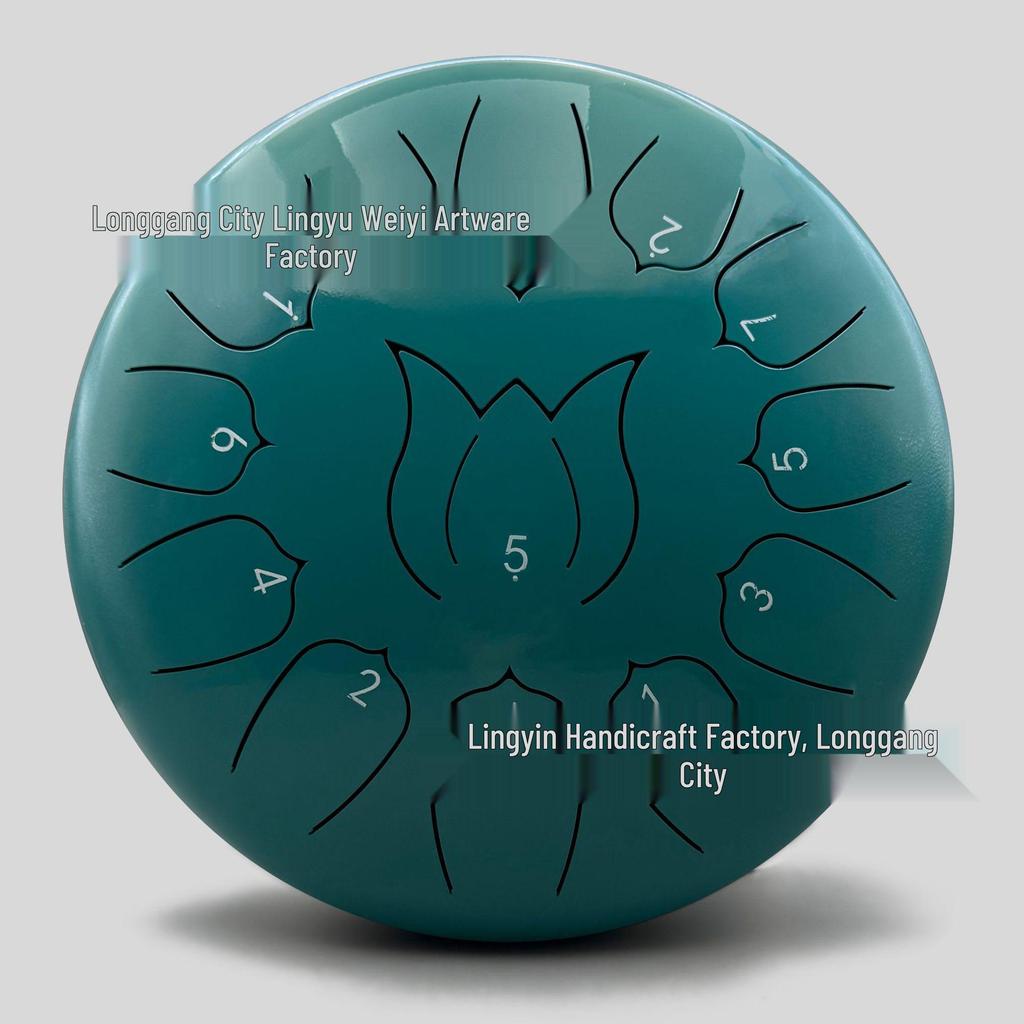 Chinese Style 13-Tone Lotus Steel Tongue Drum (12-inch): Ethereal Children's Educational Percussion Instrument
