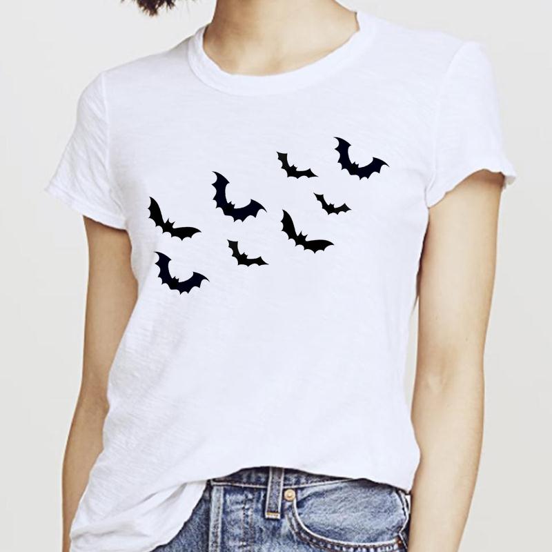 Women T-Shirts Cat Sweet New 2025 Fall Halloween Short Sleeve T-Shirt Female Harajuku Thanksgiving Graphic Oversized Tshirt Tops