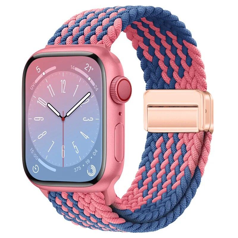 Nylon Strap For Apple Watch 44mm 45mm 49mm 42mm 38mm 40mm 41mm Watchband Bracelet for iWatch Series Ultra 9 8 7 6 5 4 SE 3 Band