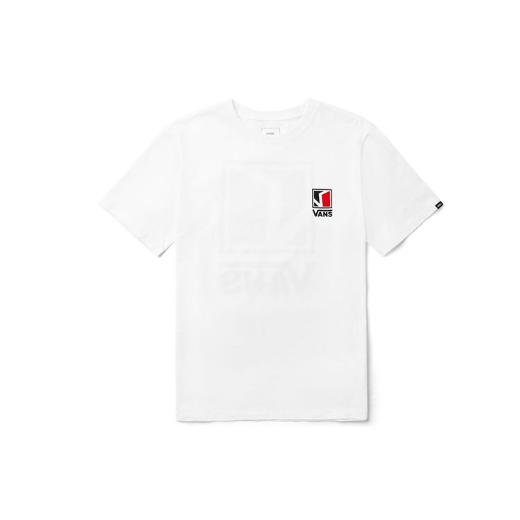 Vans Logo Print Round Neck Short Sleeve T-Shirt Men Tops White VN0A4P4GWHT