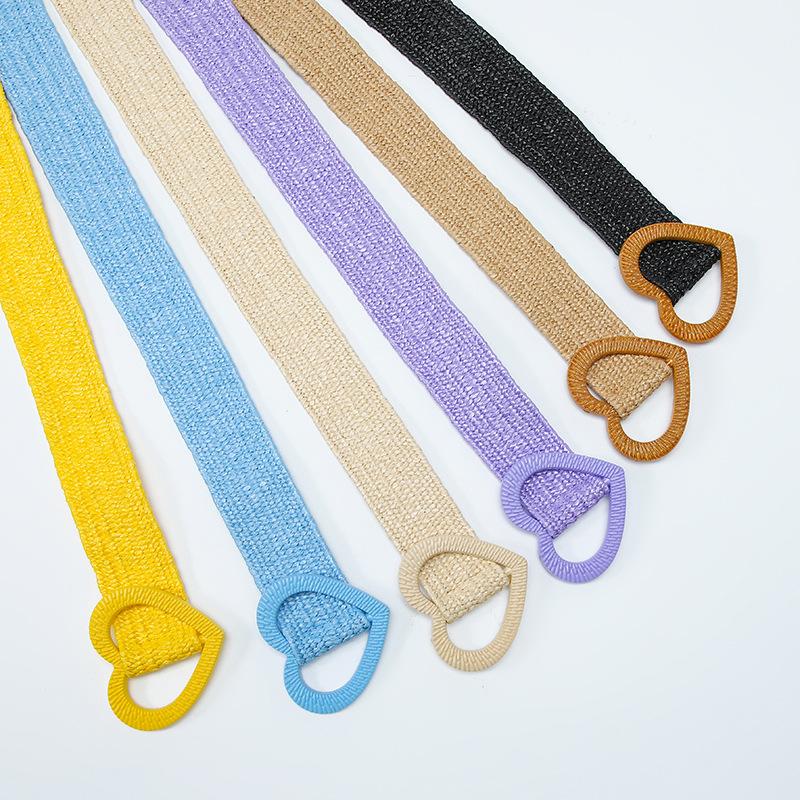 Fine 4Cmpp Grass Sweet Love Buckle Elastic Elastic Woven Belt Small Fragrant Decorative Dress Belt