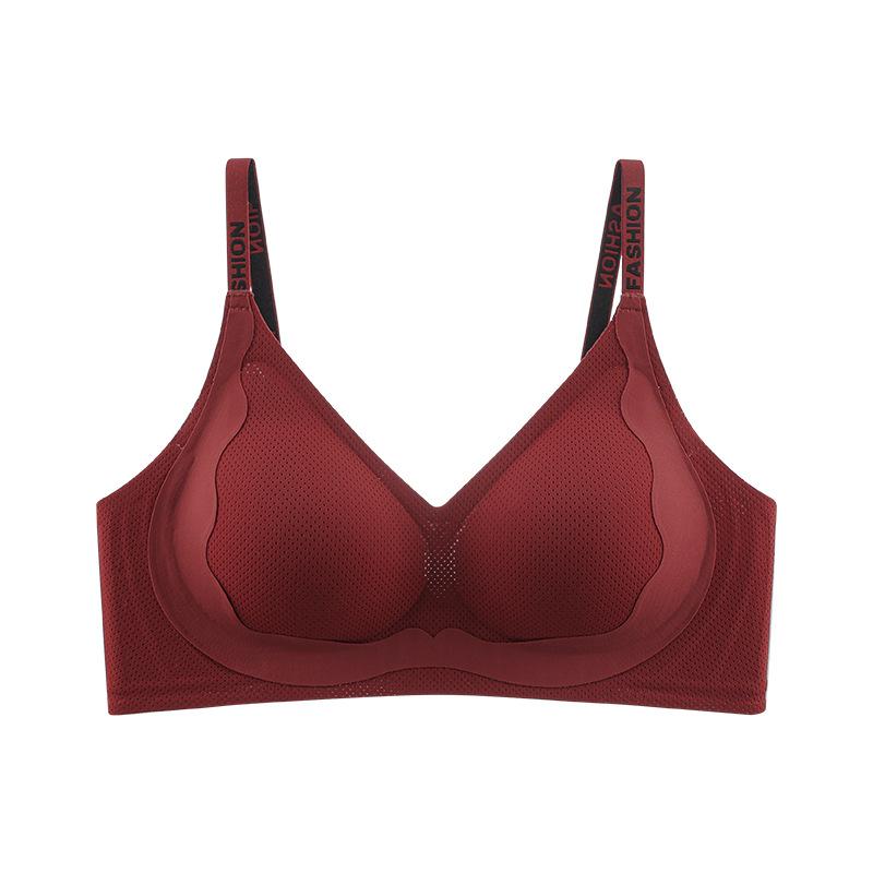 Summer Thin Ice Silk Seamless Mesh Breathable Underwear Women's Jelly Soft Support Comfortable Adjustment Girl Bra Cover