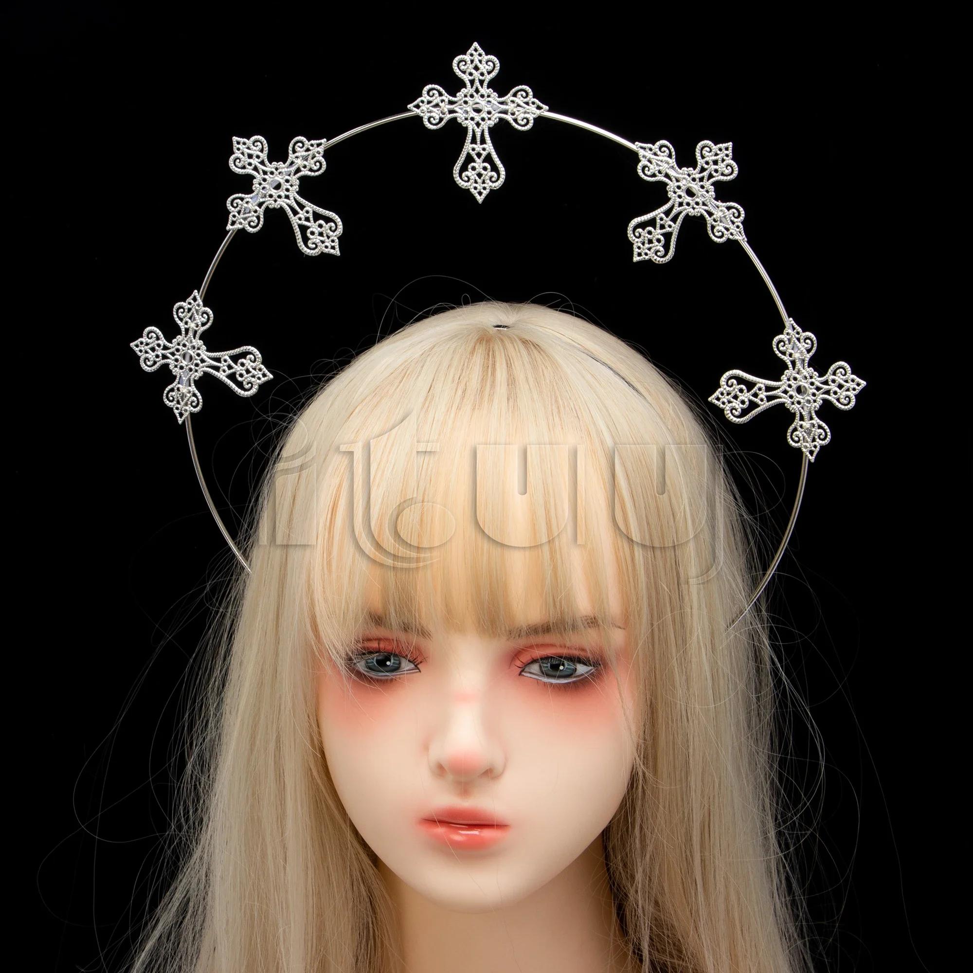 

Halo Crown Headpiece Gothic Lolita KC Headdress Angel Feather Wings Halo Goddess Headband Headdress Accessories