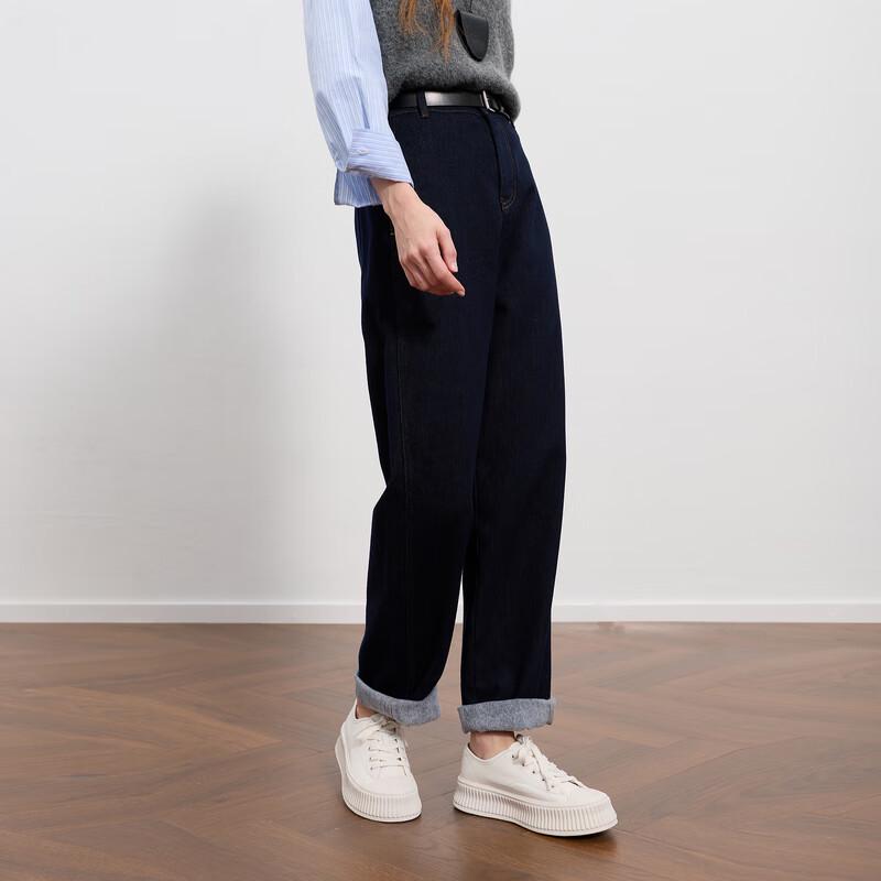 

Sancai 2025 Winter Retro Fleece-Lined Dad Jeans M