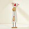 Soft Felt Cloth Santa Clause Reindeer Ornament with Wood Base Plush Wool Felt Christmas Figure Decoration For Tabletop