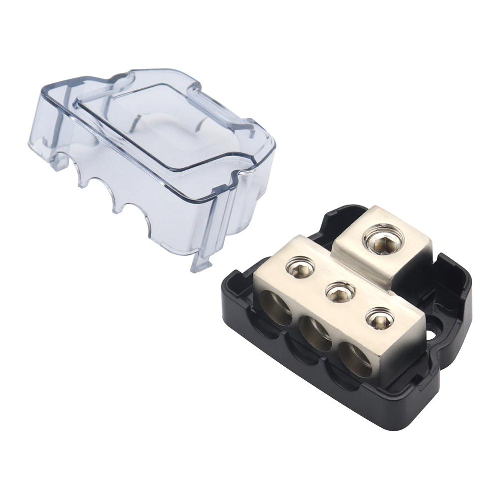3 Way Distribution Block Car Audio Power Wire Splitter  0 Gauge in  4 Gauge Out