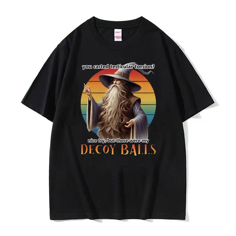 Shadow Wizard Funny T Shirt Testicular Torsion Meme Graphic Tee Shirt Men Women Retro Gothic Oversized Short Sleeve Tshirt Tops
