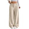 Corduroy Pants For Women Casual  Elastic Waist Straight Leg Pants Loose Comfy Trousers With Pockets