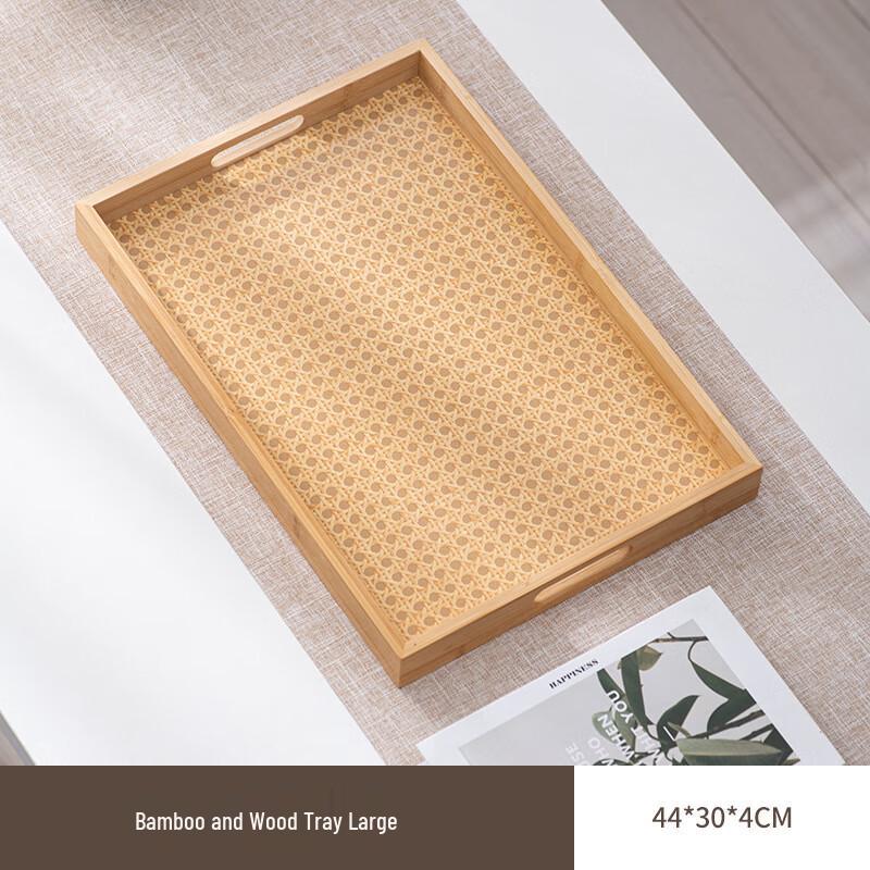 Bamboo Rectangular Serving Tray with Handles