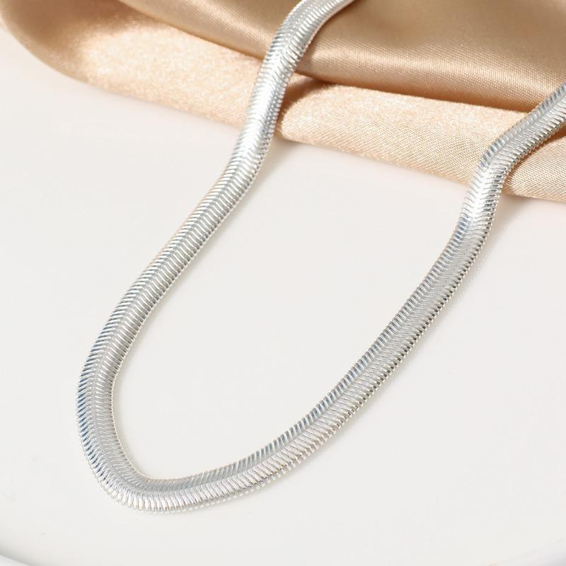 16/18/20/22/24 Inch 6MM Flat Snake Bone Chain Necklace Women Men Wedding Fashion Jewelry Charm Gifts