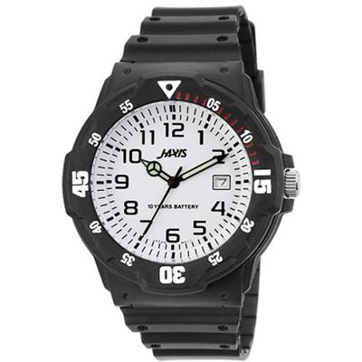 J-AXIS Unisex NHG03-W (Sun Flame) Round Watch Black Analog