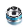 8MM Stainless Steel Natural Turquoise Fashion Ring - Versatile Personality Style