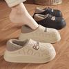 Women's Waterproof Cotton Slippers - Autumn/Winter 2025, Closed-Heel, Non-Slip, Warm Thick Soles, Indoor Casual Shoes