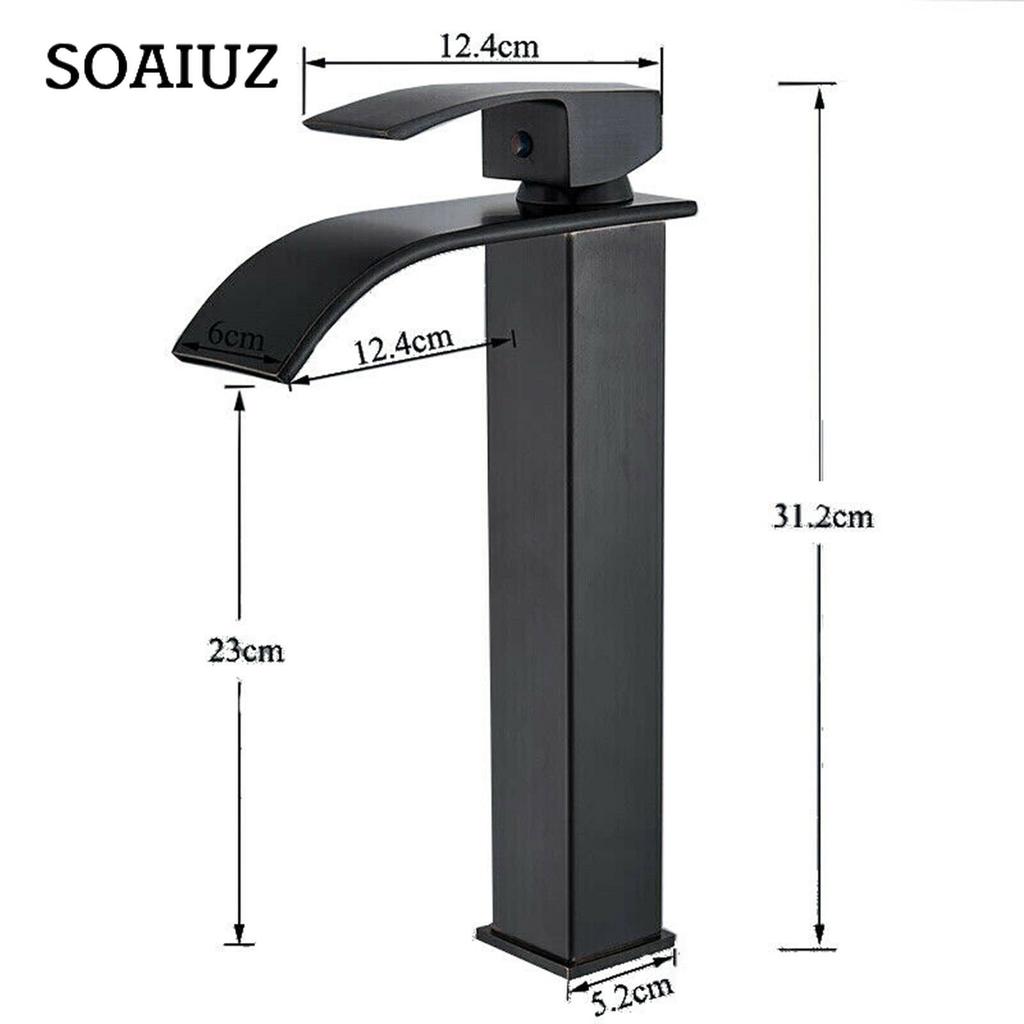 Mattsort Fossetut Benkeplate Baderomskran med innløpsrør