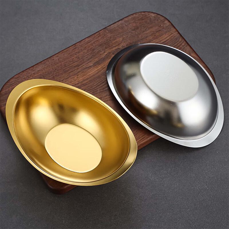 ZISIZ Stainless Steel Korean Style Ingot Snack Bowl