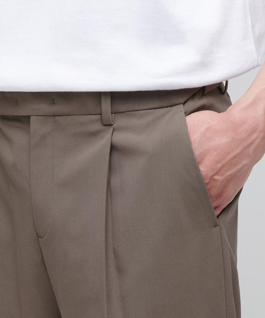 Musinsa Standard Lightweight Wide Hidden Banding Slacks [Dusty Beige]