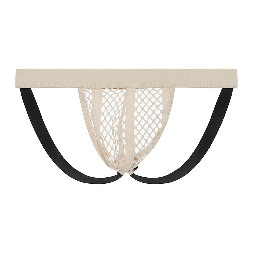 Herren Mesh Offenes Gesäß Doppel Tanga Jugend Hochelastisch Sexy Tanga