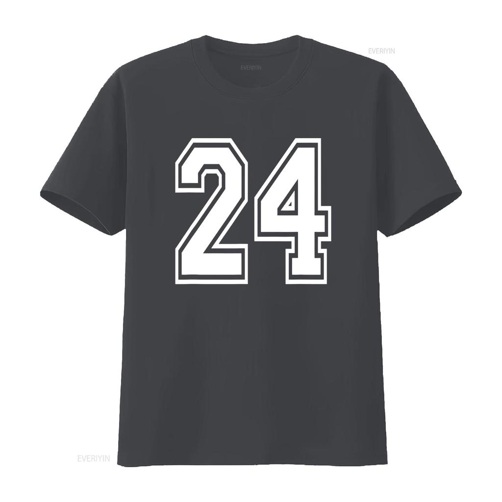 Nummer 24 T-Shirt Geburtstag Varsity Sportteam Trikot vintage gewaschen Unisex Streetwear Designer Kleidung Lässige Mode