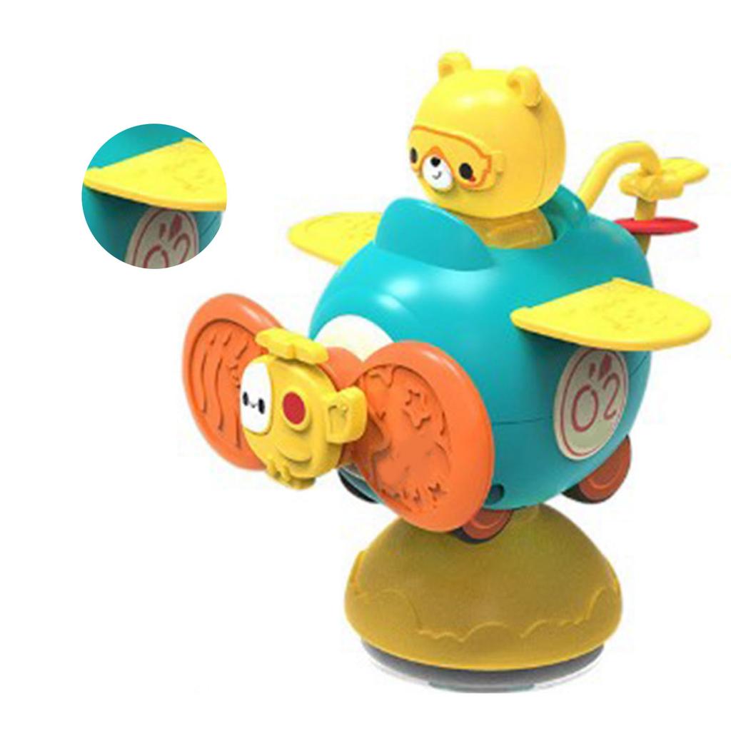 Suction Cup Rotation Toy Detachable Baby Cartoon Car Infant Rotary Top Sensory Toy for Bathing