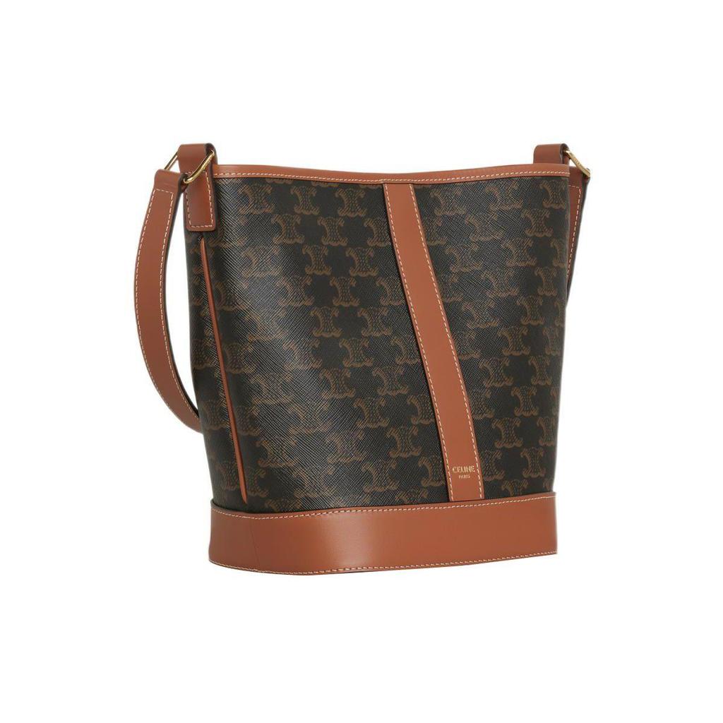 Celine Triomphe Classic Monogram Bucket Bag Women Shoulder Bag Brown 191442CAS-04LU