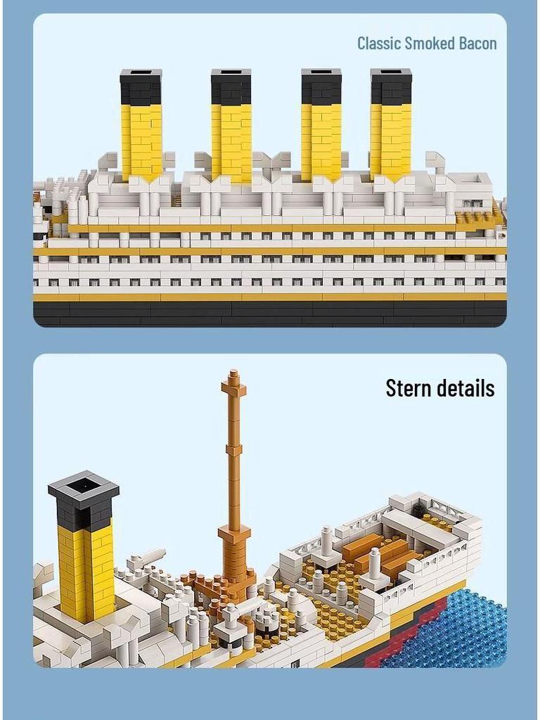 Nezha Model výletní lodi Titanic: Mikrostavební bloky s vysokou obtížností, kompatibilní s Lego
