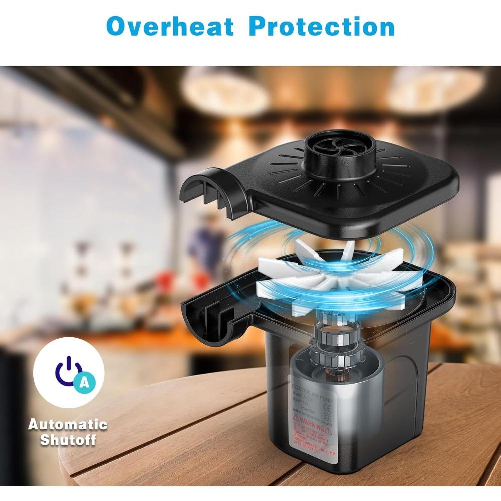 Electric Air Pump for Inflatables,Portable Quick-Fill Air Pump with 3 Nozzles,110-120V, Inflator & Deflator Pumps for Outdoor