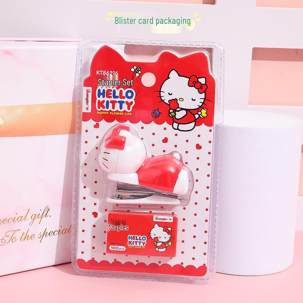 KT86216 Cute Cartoon Mini Stapler Set for Students - No. 10 Paper Binder