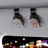 Rhinestone Car Sun Visor Eyewear Holder Grip Storage Organizer Car Auto Sun Visor Glasses Box Sunglasses Clip Card Ticket Holde