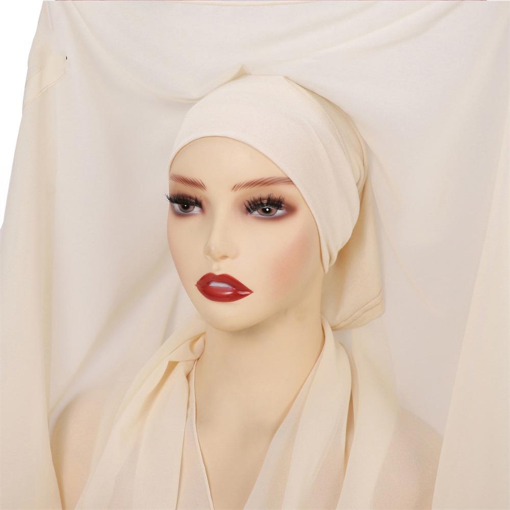 2in1 Instant Chiffon Hijab Scarf Bulit-In Magnets Islamic Head Wrap Female Musulman Bandana Women