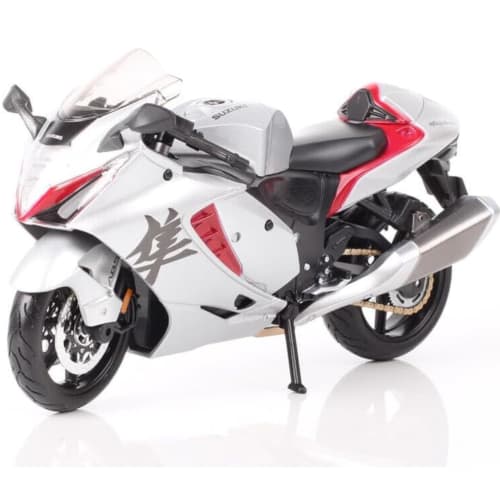 Maisto 1/12 Scale Suzuki 2022 Hayabusa Silver / Diecast Model Car, Motorcycle, Finished Model 21848
