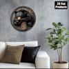 Round Black Bear Metal Wall Art Sign Durable Aluminum Decorative Plaque