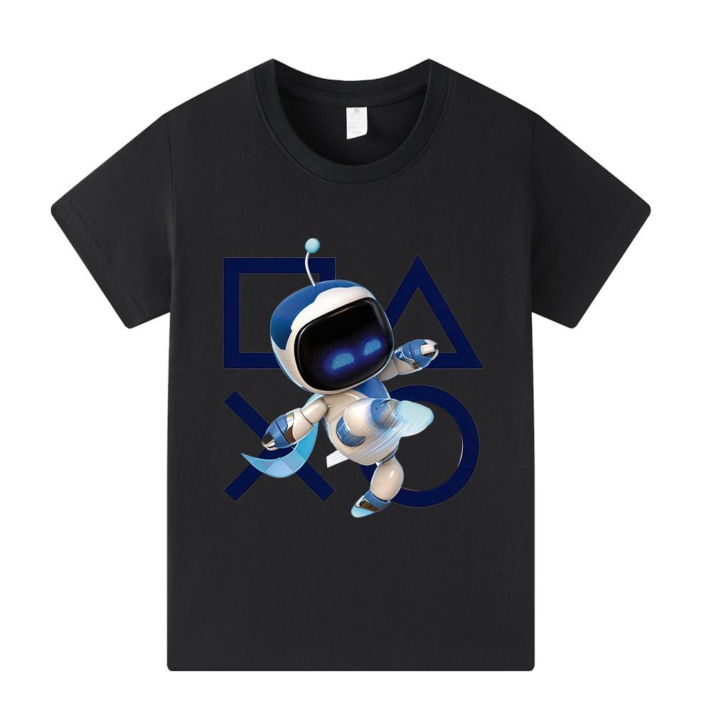 

A1338 Футболка с коротким рукавом для мальчиков и девочек с принтом Astro Bot 100cm