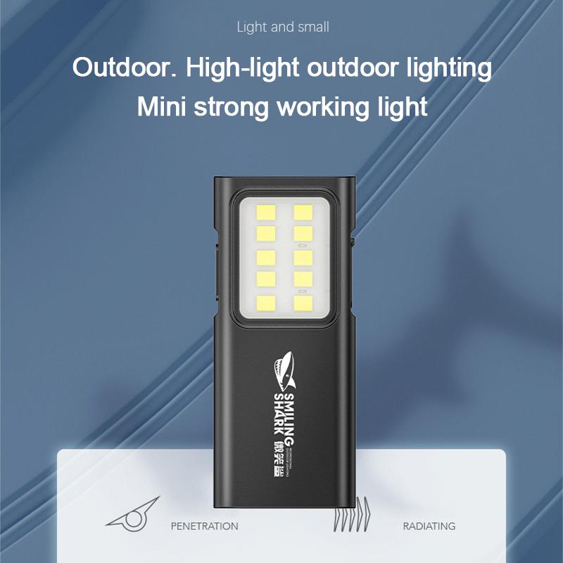 TIP065 Mini COB Rechargeable Work Light 4 Mode Dimmable LED Flashlight with Clip for Running Hiking Camping Outdoor Pocket Torch