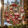 Acrylic Hanging Gift Christmas Faux Diamond Art Suncatcher, 2D Flat Window Ornament, Festive Pendant Beaded Pattern Holiday Decoration for Home, Tree