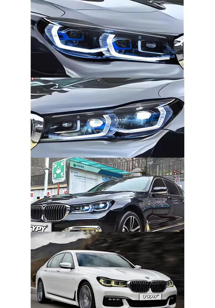 Headlight Assembly for BMW 7 Series G11/G12 (2016-2018) with New LED Daytime Running Lights, No Bumper Modification Required