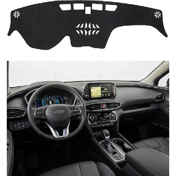 BIBLOZ Dash Cover For Toyota Sienna 2004-2010 Accessories Black Flannel Dashboard Cover Mat Car Dashboard UV Sun Protection