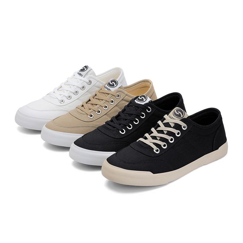 Men's Classic Low-Top Lace-Up Casual Shoes – Spring 2026 Collection, Breathable Solid Color Design