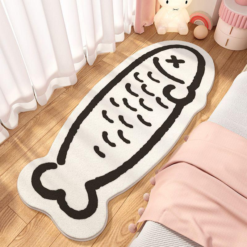 Cartoon Shaped Imitation Cashmere Insulation Carpet, Bedroom Bedside Carpet, Skin Friendly And Wear-Resistant Foot Mat