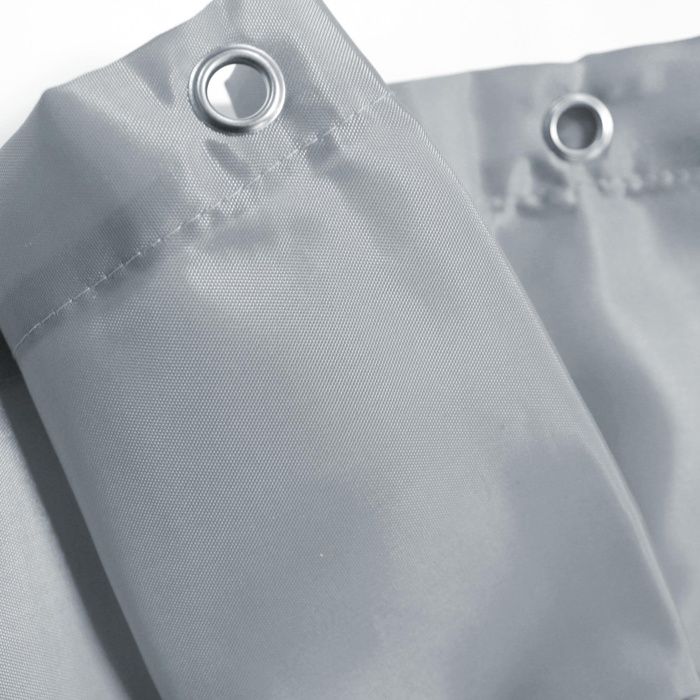 Rideau de douche en polyester uni avec crochets - L 200 x l 180 cm - Gris