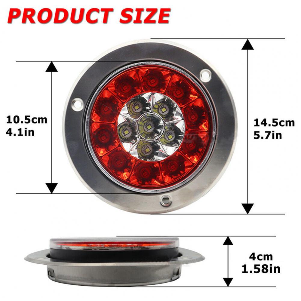 2Pcs Tail Rear Lamp Rear Tail Light Waterproof Energy Saving Anti-deformed 12V/24V Round Taillights Side Lamp For Vehicle
