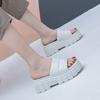 Wedge heel slippers women's summer 2025 new versatile outer wear fashion high-heeled muffin shoes thick-soled inner height-enhancing cool slippers