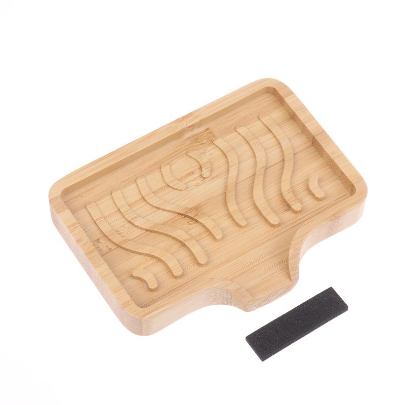 Bamboo Soap Dish Holder Tray, Wood Bar Soap Saver Self Draining Soap Case For Bathtub Hotel Home Countertop Drying Shower Sink