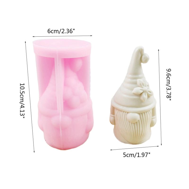 Christmas Candle Mold Flower Santa Claus Silicone Mold Gnome Epoxy Resin Mold 3D Casting Mold for DIY Aromatherapy Craft