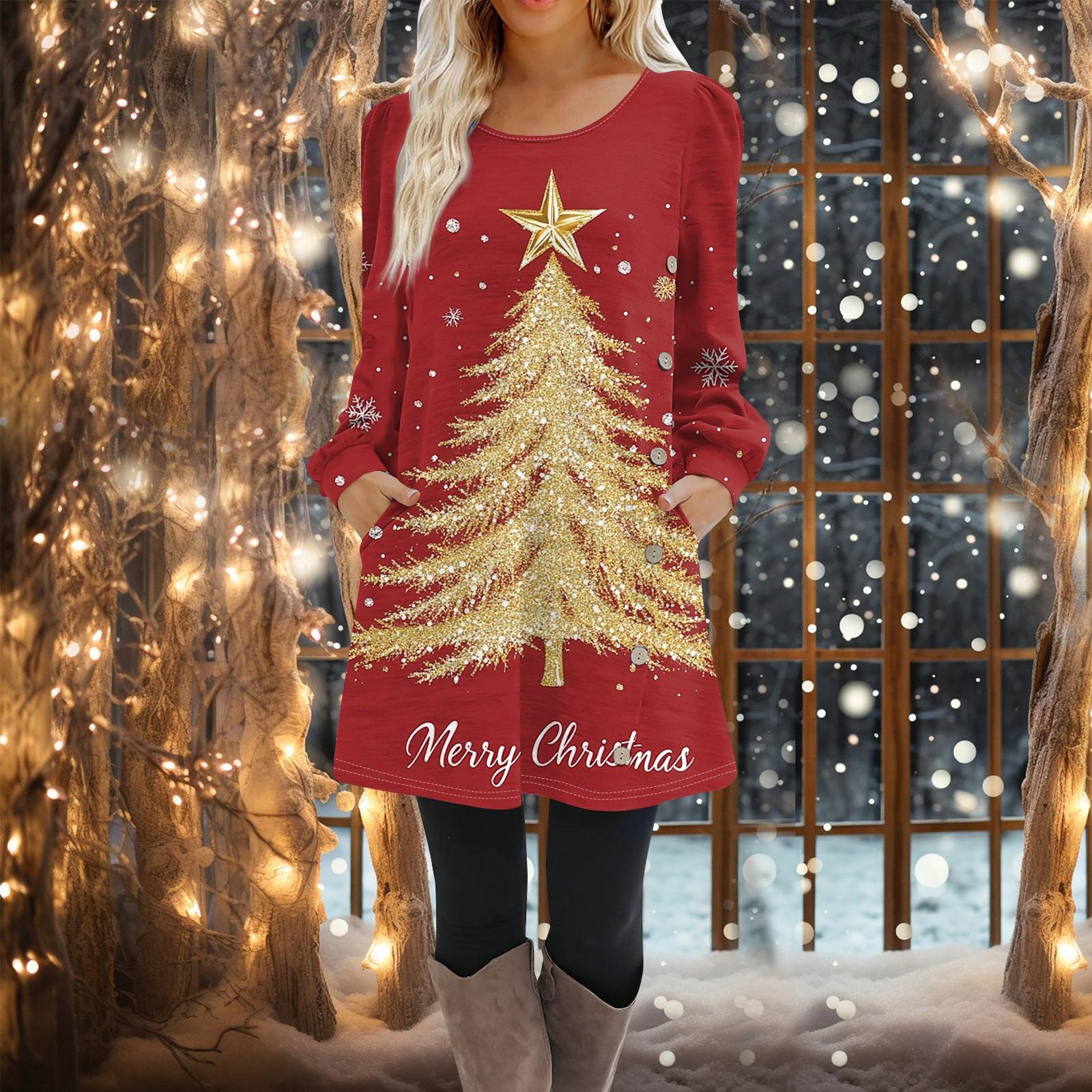 

Женское платье-трапеция с длинным рукавом, повседневное платье-пуловер свободного кроя на пуговицах с карманами M красный