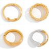 Ingemark Exaggerated Punk Matte Heavy Metal Chunky Open Bangles for Women Vintage Geometric Spring Bracelets Men Couple Jewelry