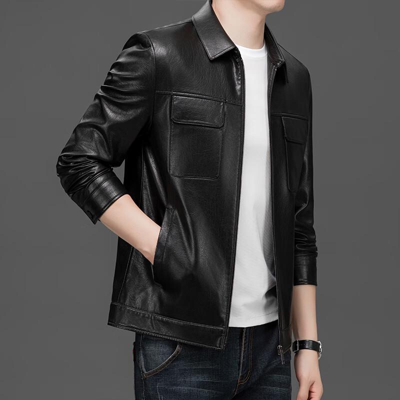 Men's Lambskin Casual Lapel Leather Jacket