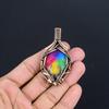 Rainbow Solar Quartz  999 Copper Wire Wrapped Pendant, Handmade Gemstone Pendant Jewelry, Gifts For Wife Brand New Pendant