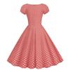 Women's - Retro Skirt With Bubble Short Sleeved Polka Dot Printed Large Skirt Hem Dress