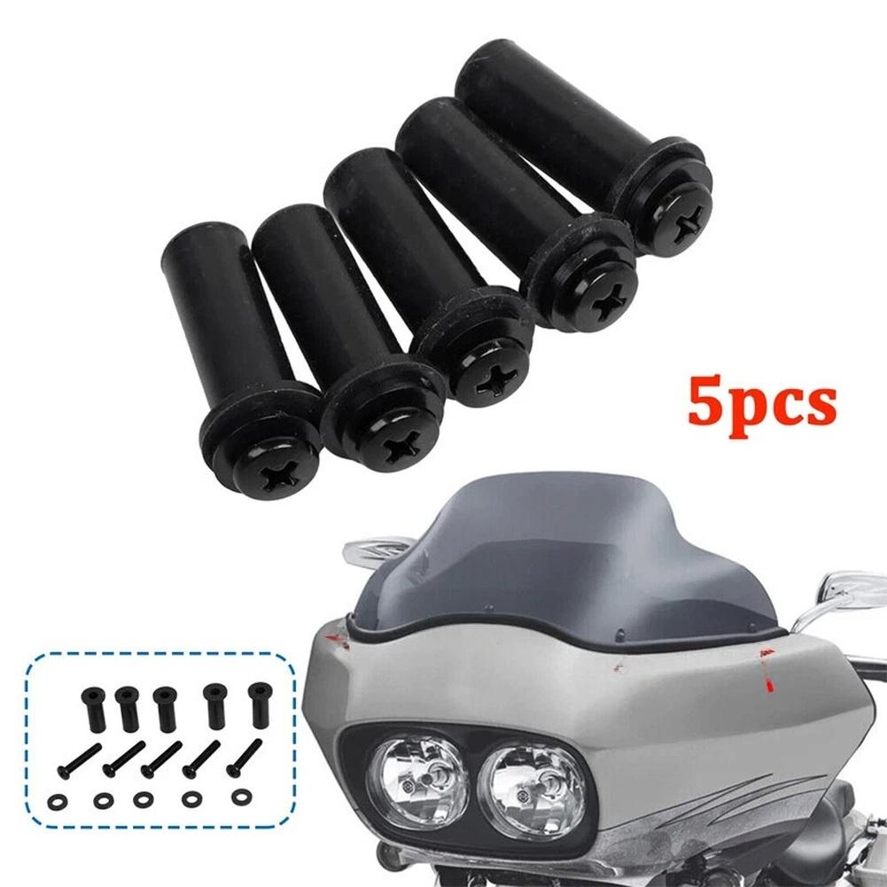 Motorcycle Windshield Mounting Hardware 5pcs Well Nuts Windscreen Screws Bolt Cap Trim Kit for Stable and Secure Installation