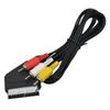 1.8m Scart to 3 RCA Male Cable Plug Composite AV Audio Video Cable for NES for FC Audio Video Cable TV Lead
